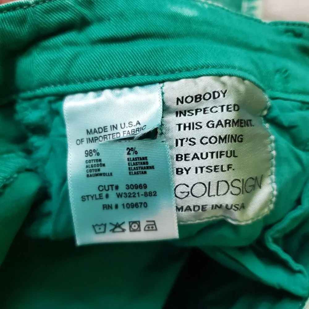 Goldsign Glam boyfriend ankle Bleached Green 5 pockets‎ denim Jeans Size 27 NWOT